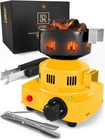 Yellow Premium Hookah Coal Burner 450W FIRE Tower Multipurpose Electric Stove for hookah coals Overheat Protection