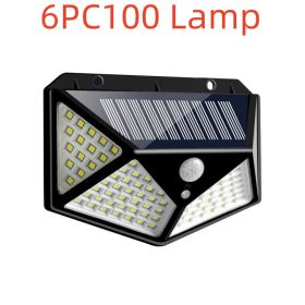 100LED solar wall light (Option: 6PC100 Lamp)