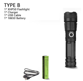 XHP70.2 Powerful Usb Led Flashlight (Option: P50+18650-EU)