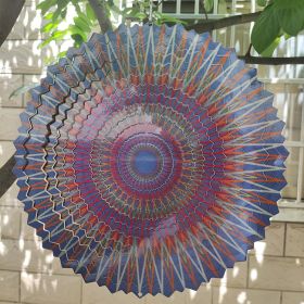 Creative 3D Kinetic Stainless Steel Wind Spinner Outdoor Garden Hanging Decoration Mandala Butterfly Design Wind Chime Spinner (Color: Mandala1, Size: 30cm 12inch)