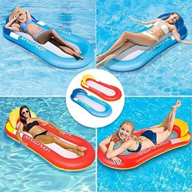 BLUEGALA Swimming Pool Floating Hammock;  Inflatable Floating Raft;  Summer Swimming Pool Inflation Floating Bed Float Pool Lounge Floating Chair Floa (Color: Blue)