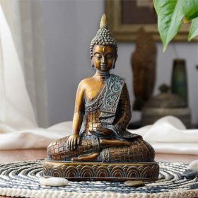 Buddha Statues Thailand for Garden office home Decor Desk ornament fengshui hindu sitting Buddha figurine Decoration (Color: Thailand Buddha)